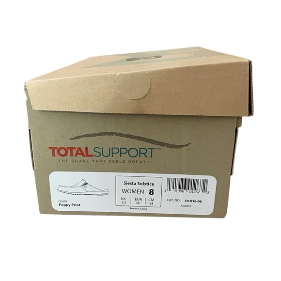 Spenco Siesta Solstice Poppy Print Slide Lightweight Slip On Arch Support Size 8 - Picture 9 of 10